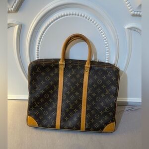 Louis Vuitton  Porte Documents  Voyage Briefcase with Vachetta Leather
